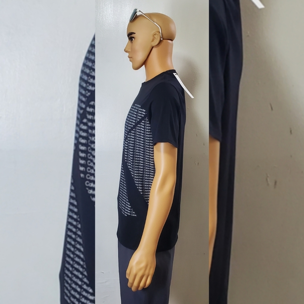 CALVIN KLEIN TSHIRT MEN'S CREW NECK SHORT SLEEVE GRAPHIC BIG LOGO SIZE S BLACK - Picture 5 of 12
